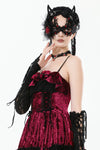 Fallen Prayer｜Gothic Red Gem Cross Lace Choker ACK153