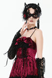 Fallen Prayer｜Gothic Red Gem Cross Lace Choker ACK153