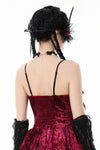 Fallen Prayer｜Gothic Red Gem Cross Lace Choker ACK153