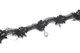 Fallen Prayer｜Gothic Red Gem Cross Lace Choker ACK153