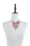 Gothic Blood Red Pearl Floral Necklace ACK159