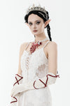 Gothic Blood Red Pearl Floral Necklace ACK159