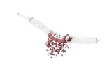 Gothic Blood Red Pearl Floral Necklace ACK159