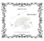 Elegant White Gothic Rose Lace Fan｜Non-foldable AFN004