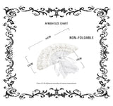 Elegant White Gothic Rose Lace Fan｜Non-foldable AFN004