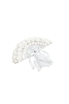 Elegant White Gothic Rose Lace Fan｜Non-foldable AFN004