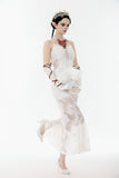 Elegant White Gothic Rose Lace Fan｜Non-foldable AFN004