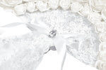 Elegant White Gothic Rose Lace Fan｜Non-foldable AFN004