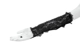 Black Gothic Lace Long Gloves with Ribbon Ties AGL029