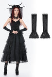 Gothic Velvet Lace Embroidered Gloves AGL030 - Gothlolibeauty