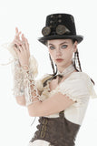 Steampunk Lace Layered Ribbon Gloves AGL031 - Gothlolibeauty
