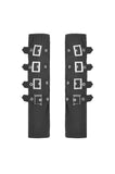 Goth Punk Matte Black Multi-Buckle Eyelet Strap Elasticated Gloves AGL032