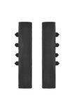 Goth Punk Matte Black Multi-Buckle Eyelet Strap Elasticated Gloves AGL032