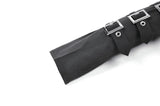 Goth Punk Matte Black Multi-Buckle Eyelet Strap Elasticated Gloves AGL032
