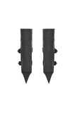 Punk Vintage Matte Leather Buckled Riveted Gauntlets AGL034BK