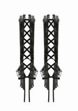 Gothic Romantic Vintage Velvet Arm Warmers with 3D Embroidered Roses AGL035