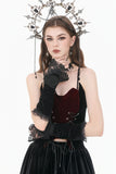 Gothic Romantic Vintage Velvet Arm Warmers with 3D Embroidered Roses AGL035