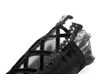 Gothic Romantic Vintage Velvet Arm Warmers with 3D Embroidered Roses AGL035