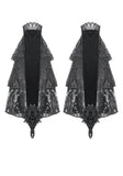 Gothic Vintage 3D Black Rose Lace and Velvet Patchwork Ring-Loop Arm Sleeves AGL036