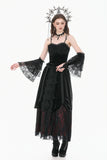 Gothic Vintage 3D Black Rose Lace and Velvet Patchwork Ring-Loop Arm Sleeves AGL036