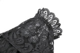 Gothic Vintage 3D Black Rose Lace and Velvet Patchwork Ring-Loop Arm Sleeves AGL036