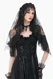 Gothic Dark-Wear Veil with Exotic Beaded Fringe AHW028