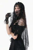Gothic Dark-Wear Veil with Exotic Beaded Fringe AHW028