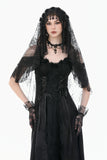 Gothic Dark-Wear Veil with Exotic Beaded Fringe AHW028
