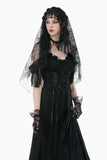 Gothic Dark-Wear Veil with Exotic Beaded Fringe AHW028