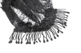 Gothic Dark-Wear Veil with Exotic Beaded Fringe AHW028