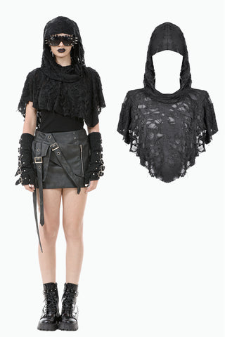 Punk Assassin Draped Hooded Capelet BW163