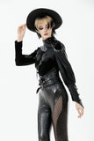 Asymmetric Punk Leather Shoulder Cape｜Zipper Collar & Strap-Laced Sleeve BW166