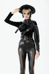 Asymmetric Punk Leather Shoulder Cape｜Zipper Collar & Strap-Laced Sleeve BW166