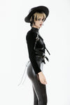 Asymmetric Punk Leather Shoulder Cape｜Zipper Collar & Strap-Laced Sleeve BW166