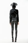 Asymmetric Punk Leather Shoulder Cape｜Zipper Collar & Strap-Laced Sleeve BW166