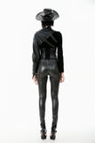 Asymmetric Punk Leather Shoulder Cape｜Zipper Collar & Strap-Laced Sleeve BW166