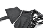 Asymmetric Punk Leather Shoulder Cape｜Zipper Collar & Strap-Laced Sleeve BW166