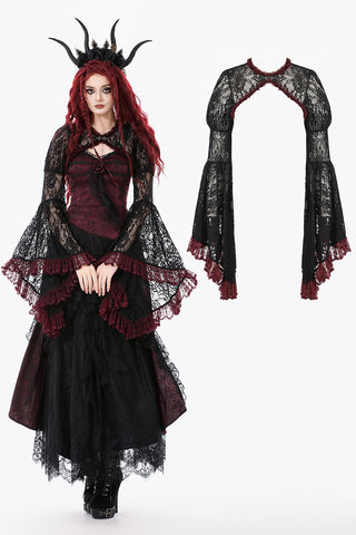Gothic Black Red Baroque Lace Cardigan BW169