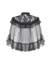 Gothic Lace Mesh Patchwork Sleeveless Cape BW173 - Gothlolibeauty