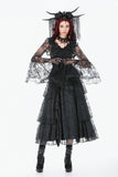 Gothic Deep-V Lace Bell Sleeve Cape BW177 - Gothlolibeauty