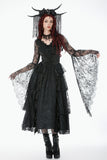Gothic Deep-V Lace Bell Sleeve Cape BW177 - Gothlolibeauty