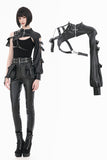 Fallen Stigmata Gothic Punk Cross Zipper One-Sleeve Leather Harness Top BW178