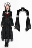 Gothic Court Style Velvet Shrug Lace-Spliced Flare Sleeve Bolero BW179