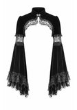 Gothic Court Style Velvet Shrug Lace-Spliced Flare Sleeve Bolero BW179