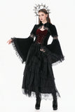 Gothic Court Style Velvet Shrug Lace-Spliced Flare Sleeve Bolero BW179