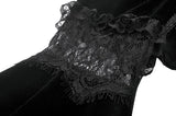 Gothic Court Style Velvet Shrug Lace-Spliced Flare Sleeve Bolero BW179