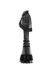 Gothic Romantic Mesh Bolero with Ruffled High Neck and Bell Sleeves BW180