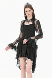 Gothic Romantic Mesh Bolero with Ruffled High Neck and Bell Sleeves BW180