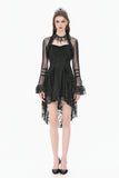 Gothic Romantic Mesh Bolero with Ruffled High Neck and Bell Sleeves BW180