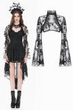 Gothic  Ruffled Butterfly Embroidery Sheer Lace Bolero BW181